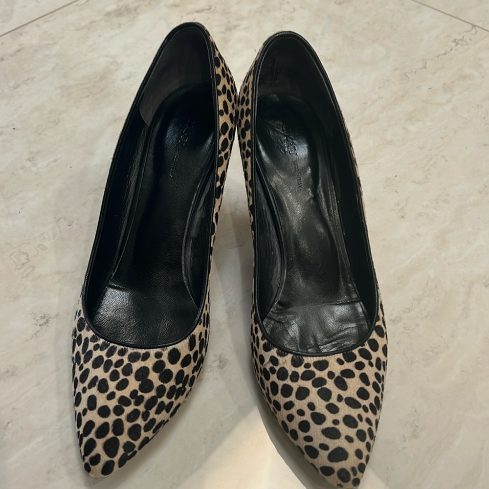 DKNY leopard pony skin heels